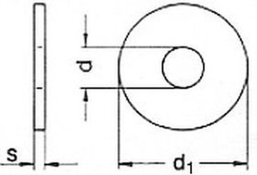 podložka M14, pr.15.5x50x4 A2 NEREZ pre dřevěné konstrukce DIN 440R