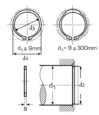 poistný krúžok 10x1.0 BEZ PÚ pre hriadeľ, vonkajší DIN 471