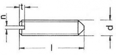 skrutka M3x4 MOSAZ drážka+hrot DIN 553