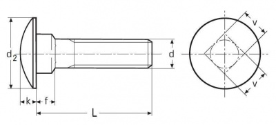 skrutka M8x180 ZINOK 4.6 vratová DIN 603