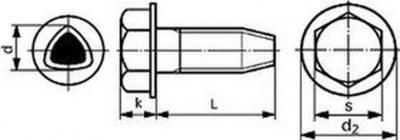 skrutka M6x16 ZINOK 6hr+podložka zavitotvorná DIN 7500 D