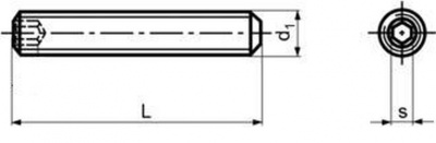 M4x8 ŽLTÝ ZINOK 45H Nastavovacia skrutka s vnútorným šesťhranom a plochým koncom DIN 913 ISO 4026