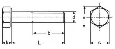 skrutka M30x3.0x130 ZINOK 25CrMo4 (1.7218+QT) šesťhranná, čiastočný, jemný závit, DIN 960