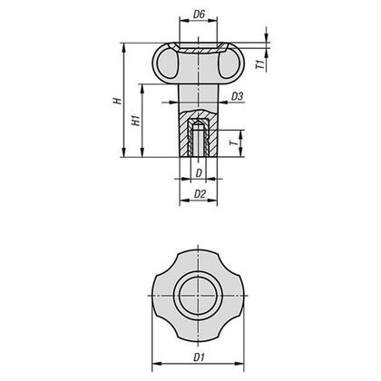 plastová matica M10 prodlžená pr. 52mm