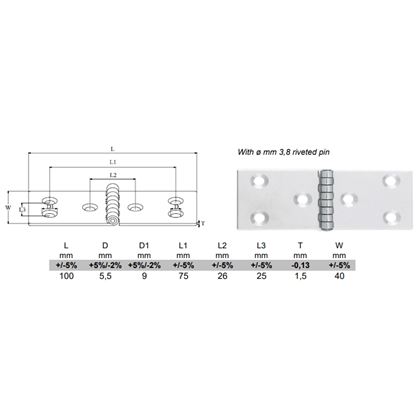 pant 40x100 A2 NEREZ 1.5 mm síla