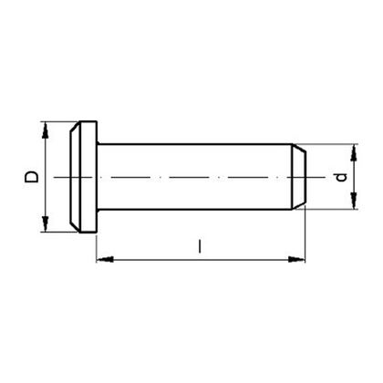 20x140 A4 NEREZ s hlavou bez díry ISO 2341 A DIN 1444 A