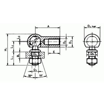 kĺb axialný M8 ZINOK guľový DIN 71802