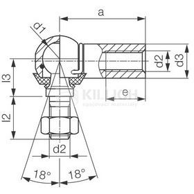 kĺb pr. 22 M14x1.5 guľový s poistným krúžkom DIN 71802