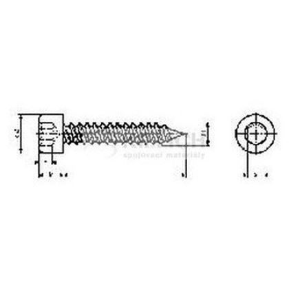 skrutka do plechu 5.5x25 A2 NEREZ imbus DIN 912 Art:9051