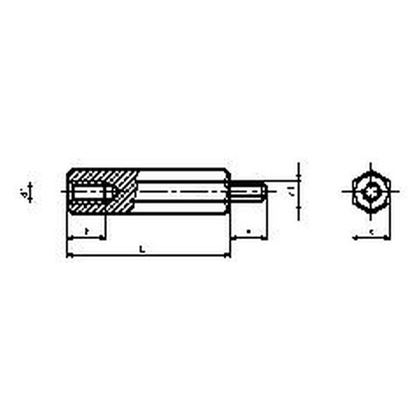 distančná držiak M 3 x 6 / 3 x 6 s = 5,5 ZINOK