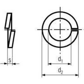 podložka UNC 1/2" pr. 12.9x21.8x2.5 ZINOK pérová obdĺžniková DIN 127B