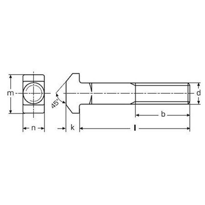 skrutka M20x130 BEZ PÚ 4.6 T hlava DIN 186B