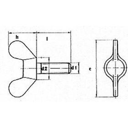 skrutka M12x30 A2 NEREZ krídlová DIN 316 GT