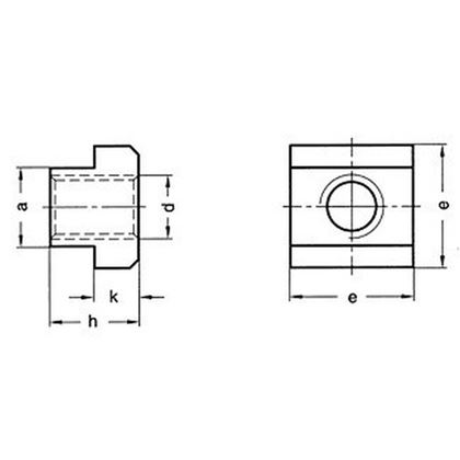 matica M20x28x44 BEZ PÚ /10/ T-drážka DIN 508