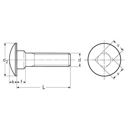 skrutka M6x80 A2 NEREZ vratová DIN 603