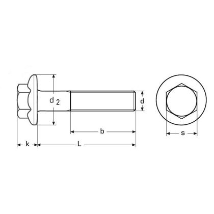 skrutka M16x40 ZINOK 10.9 s prírubou hladká DIN 6921