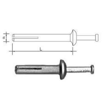 hmoždinka 6x30 natľkacie kovová s klincom HKH