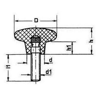 ovládací element M8x40 4 žlábky KRG1A 40