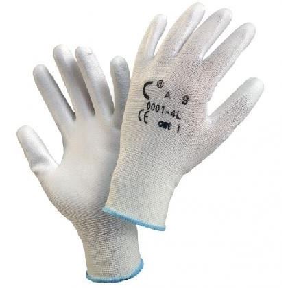 Rukavice FFBunting Light máčané v PU vel.10 BIELE