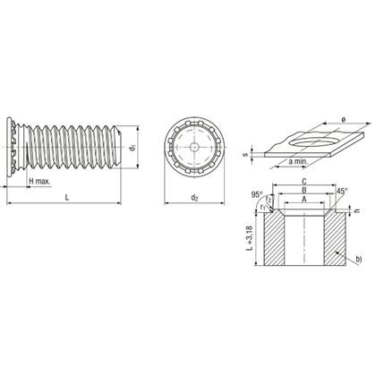 stĺpik M6x12 A2 NEREZ lisovací BN 20624