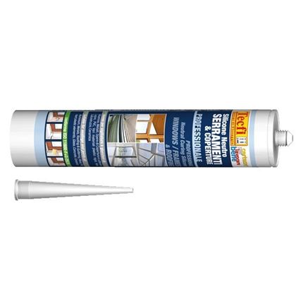 tmel silikonový profesionálný neutrálný pre okenné rámy a fasády Tecfi tmavo hnedý 300ml splnuje ISO 11600-F+G-25LM