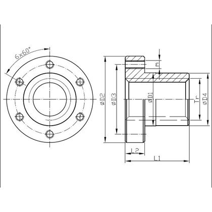 matica 32x6 BRONZ Lavá trapézová s prírubou