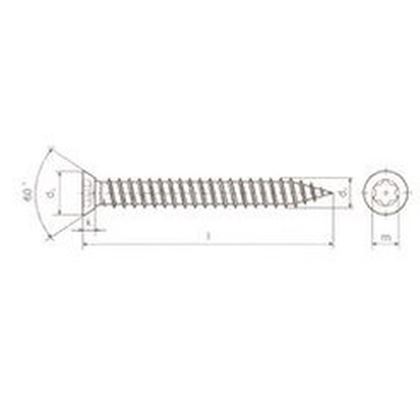 turboskrutka 7.5x62 BÍLÝ ZINOK zápustná hlava TORX 30