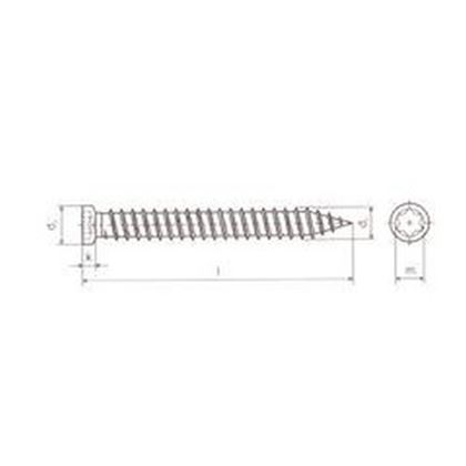 turboskrutka 7.5x182 ZINOK cylindrická/valcová hlava TORX 30