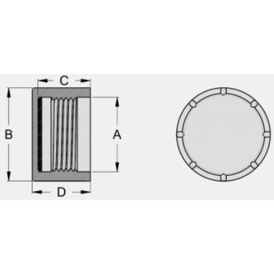 plastové viečko M16x1.5 so závitom a tešnením HD-PE - žltá