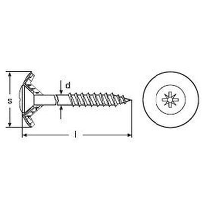 vrut 4.5x45 šošovková hlava, TORX 20 A2+podložka 15 klampiarsky RAL 7016