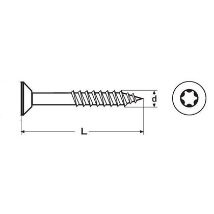 vrut 4.5x45/30 A2 NEREZ čiastočný závit zápustná hlava TORX