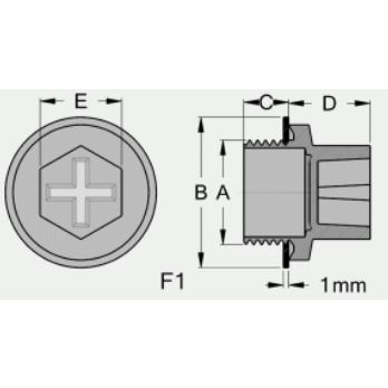 plastová zátka M16x1.5 se závitem a tešněním PA-6 - žĺtá
