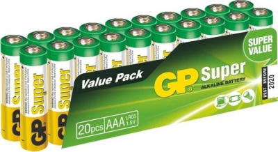 alkalické batérie GP SUPER AAA 1.5V, blister (20 ks)