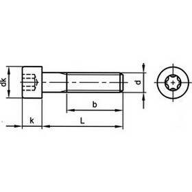 skrutka M8x20 A2 NEREZ valcová hlava TORX DIN 912 TX - ISO 14579