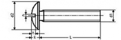 skrutka M5x30 ZINOK Becher polguľatá hlava rovná drážka BN 354