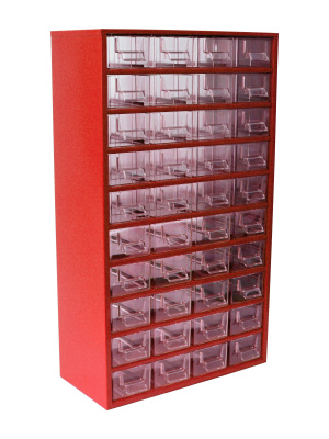 skrinka - 60M červená na nářadí (box)
