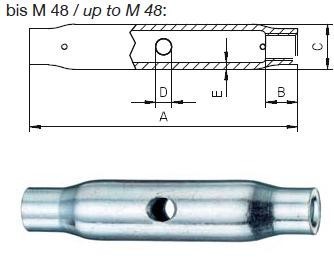 matica M16x170 ŽIAROVÝ ZINOK S355JR napínák bez koncov DIN 1478