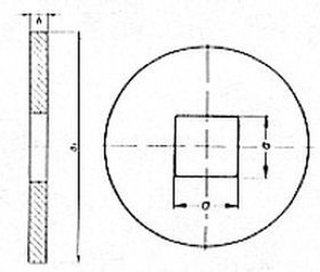 podložka M12 pr. 14x45x4 ŽIAROVÝ ZINOK 100HV štvorhranný otvor pre dřevěné konstrukce DIN 440V