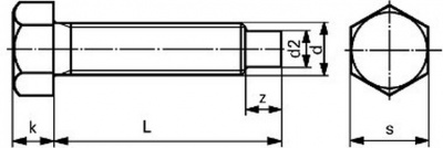 skrutka M24x2.0x120 ZINOK 8.8 odtlačovacia DIN 561B