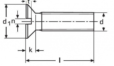 skrutka M2.5x25 ZINOK 4.8 zápustná hlava rovná drážka DIN 963