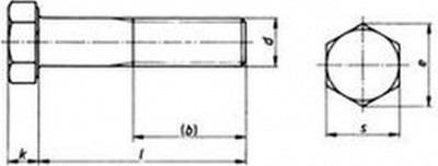 skrutka M27x150 BEZ PÚ 5.6 AD-W7/TRD šesťhranná, čiastočný závit, ISO 4014