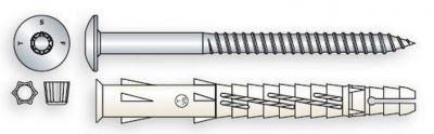 hmoždinka 8x120 multifunkčná, vrut šošovková hlava, torx