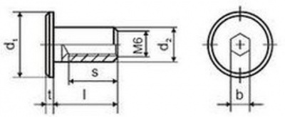 spojovací článok M6x12 BIELY ZINOK 15 hlava, pr. 9mm JCN